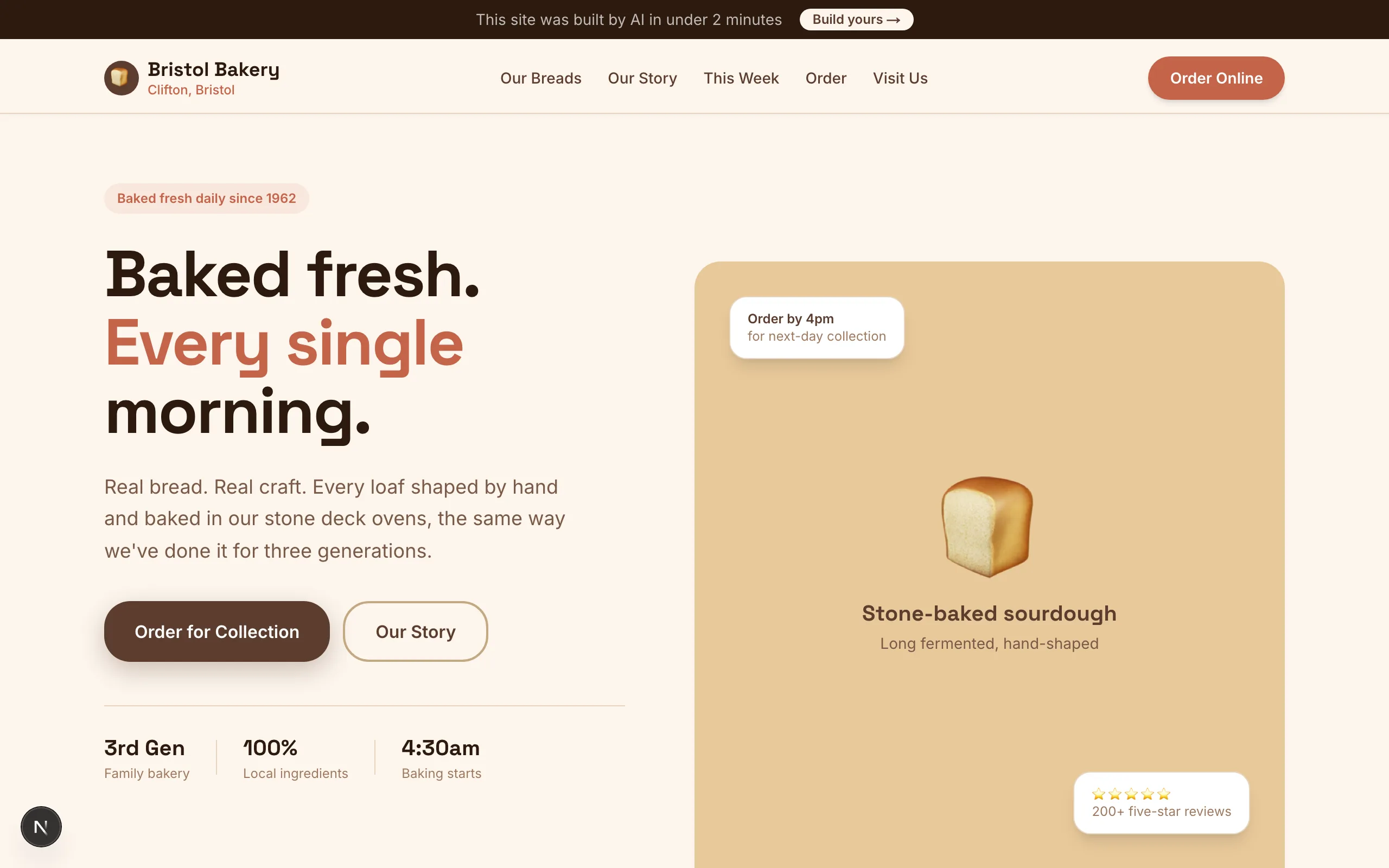 Bristol Bakery website preview